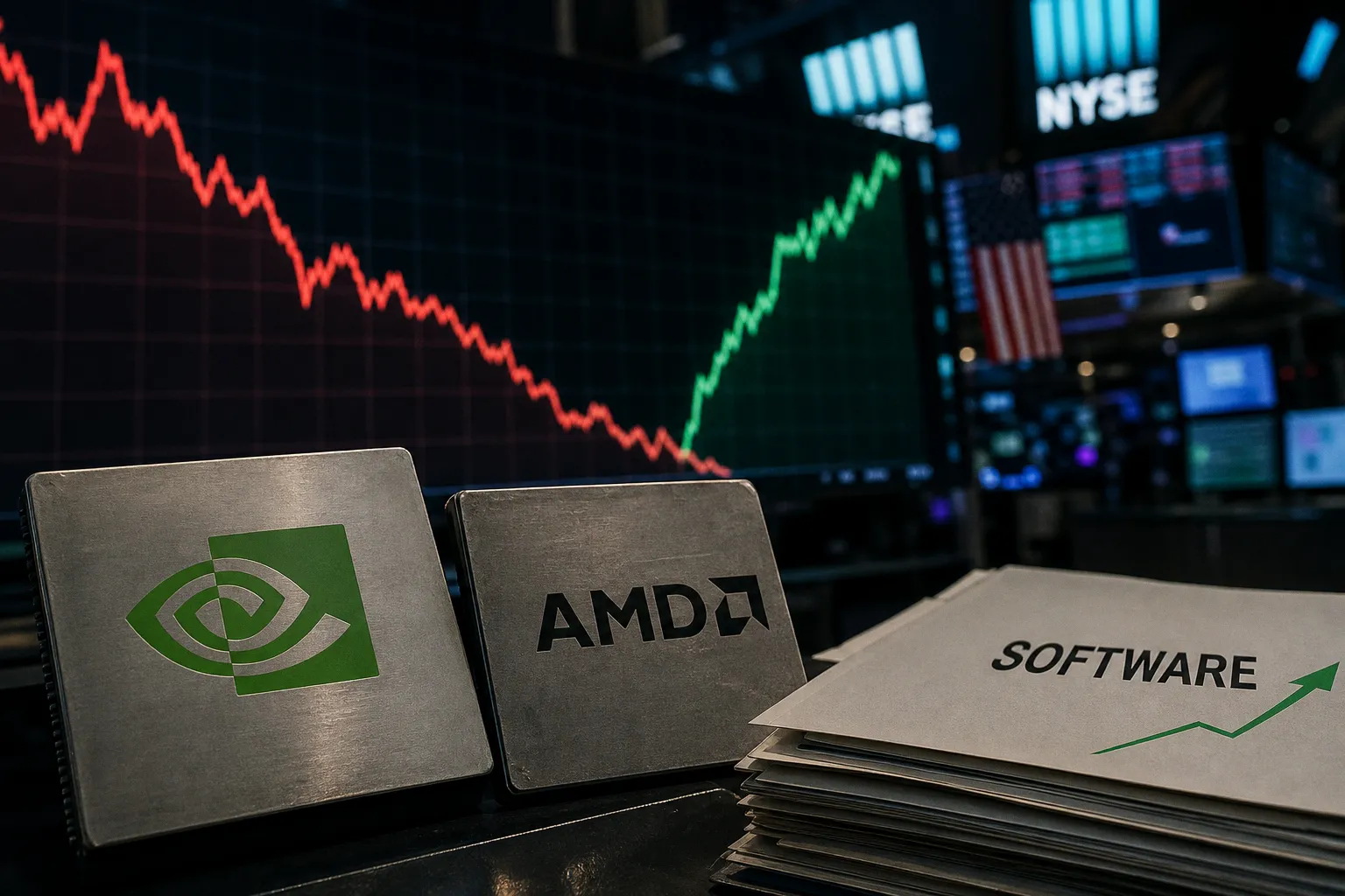 Chip Stocks Drop 12% as Software Rebounds in AI Trade Shift